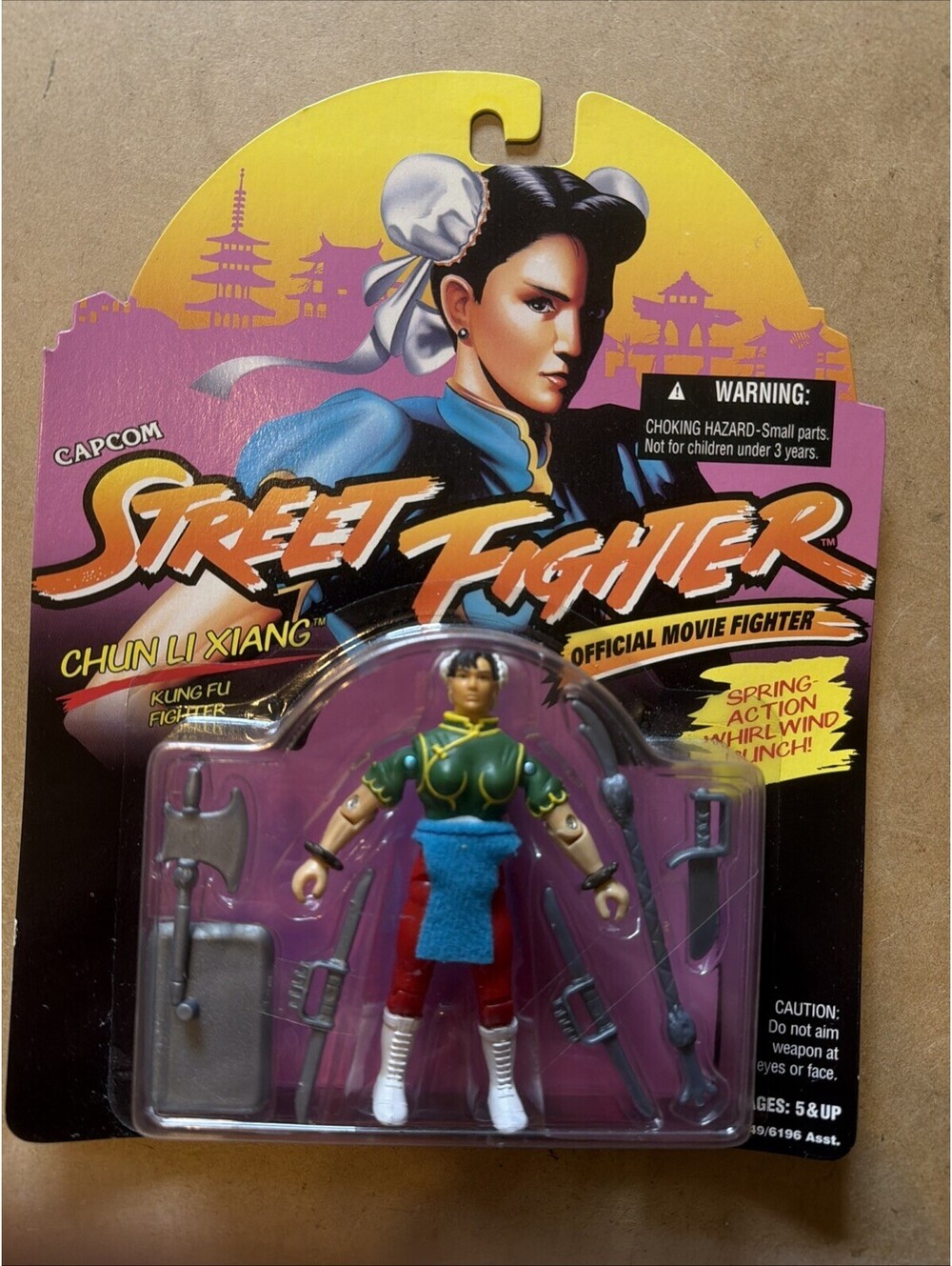 1994 Hasbro Street Fighter Movie Chun Li Xiang Figure MOC Capcom New Sealed